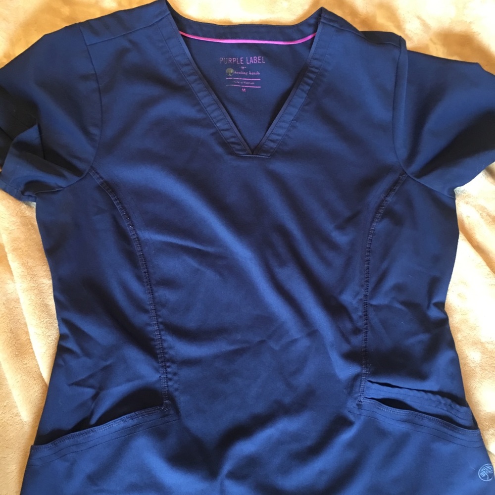 Navy Blue Purple Label Medical Scrubs